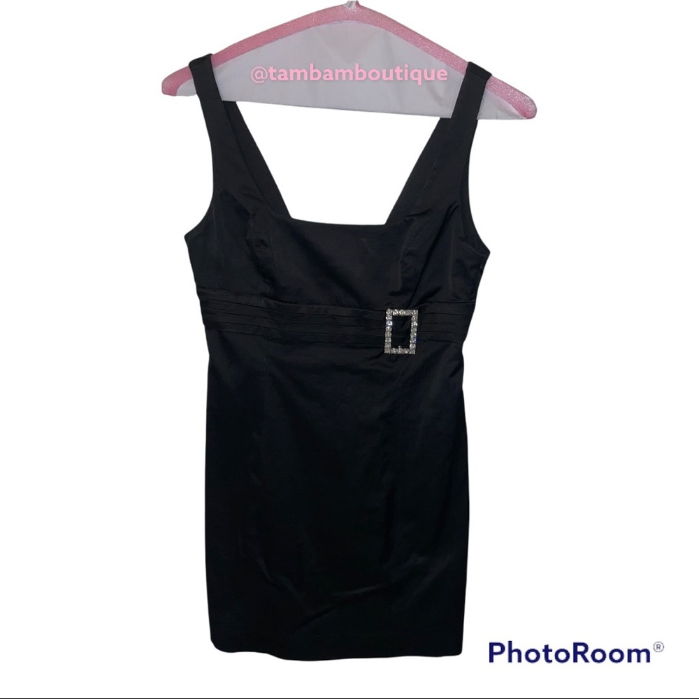 bebe formal black mini dress